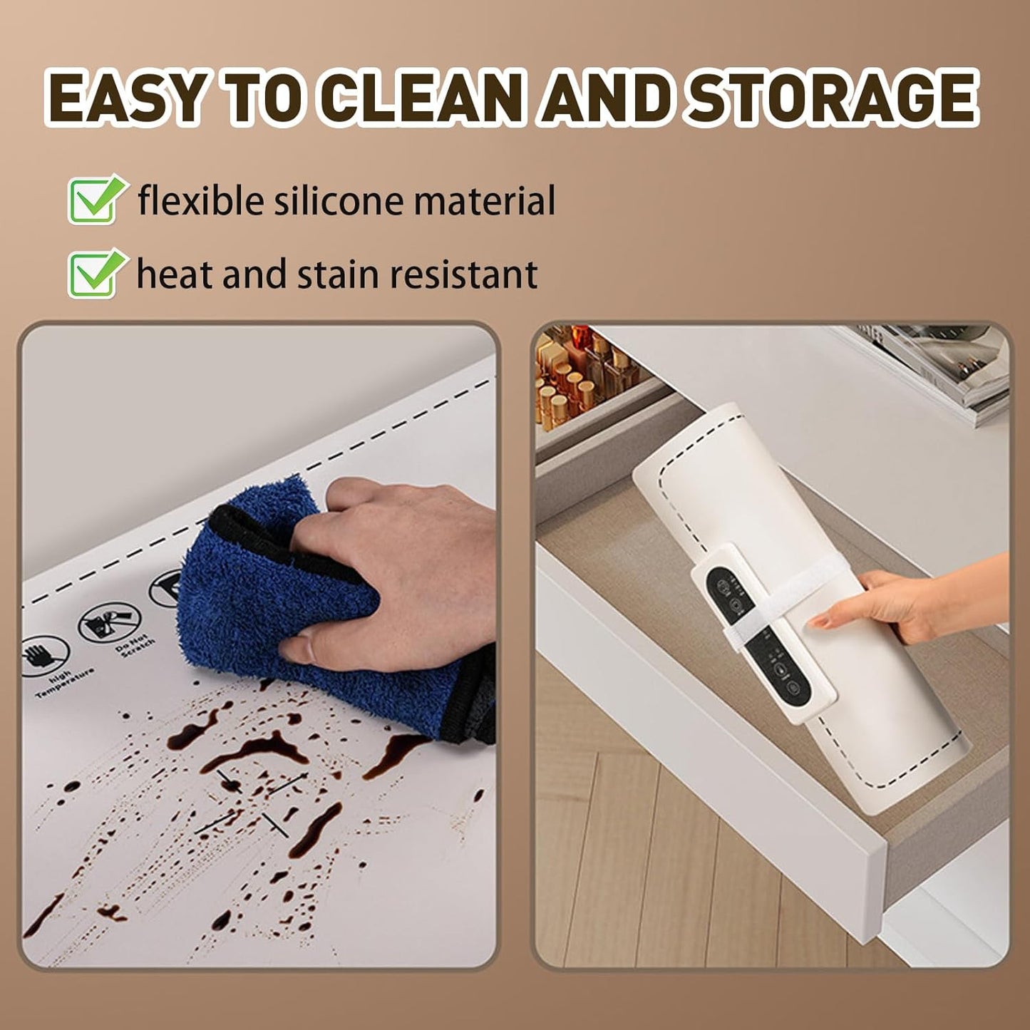 Warming Mat for Food,Electric Warming Tray Full Surface Heating,Food Warmer with Adjustable Temperature, Food Warmers for Parties|Buffets|Gatherings,Rollable and Portable,Auto Shut-Off,Everyday Use