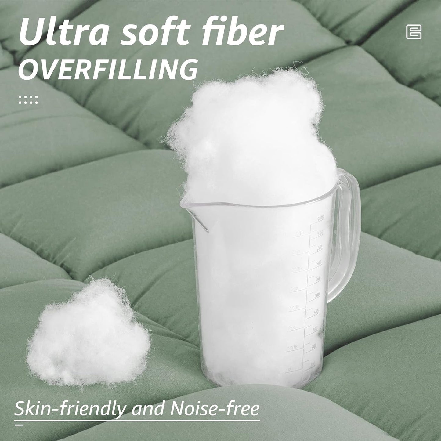 HYLEORY All Season Full Size Bed Comforter - Cooling Down Alternative Quilted Duvet Insert with Corner Tabs - Winter Warm - Machine Washable - Sage Green