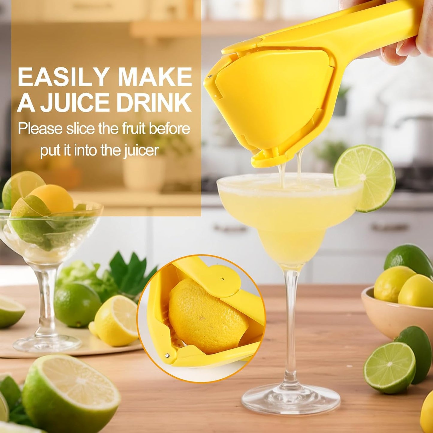 Lemon Squeezer, Effective Squeezing Juice Press, Easy-to-Use, Sturdy Flat Manual Lemon Juicer, Lime Squeezer, Citrus Juice Presser, to Squeeze Lemons, Limes, Citrus, oranges And Other Fruits
