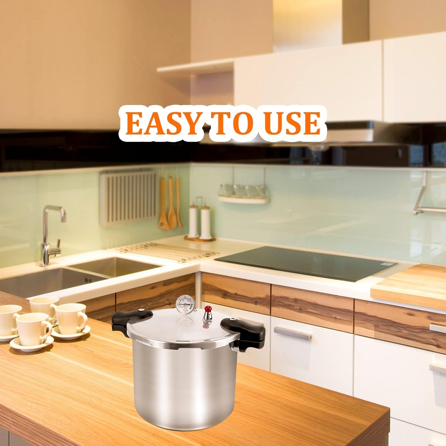 Roastove Stainless Steel Pressure Cooker Gauge, Pressure Canner Gauge, Steam Pressure Gauge, 2" Dial, Lower Mount, Including Gasket, Washer and Nut