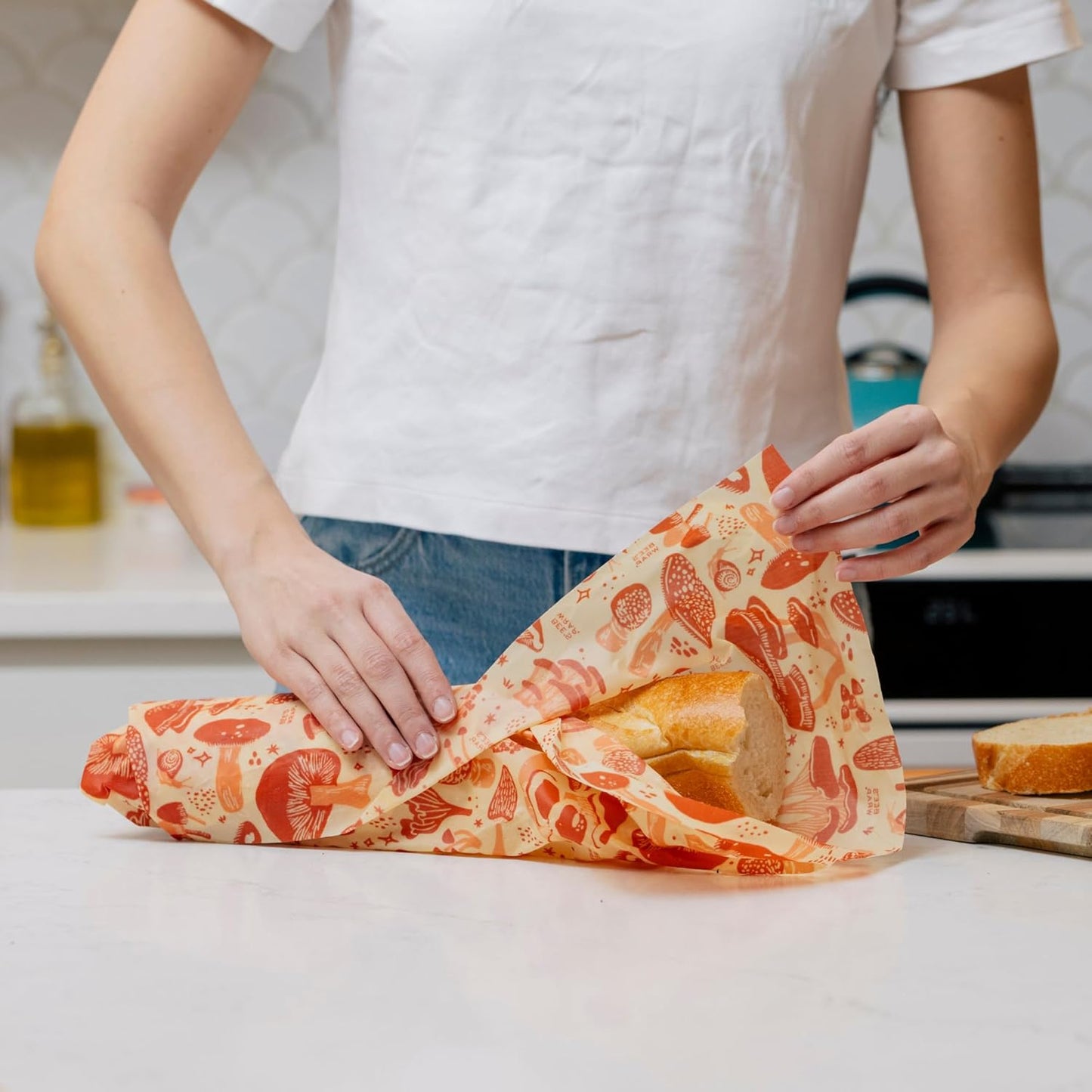 Bee's Wrap Beeswax Wraps for Food - Mushroom Magic Bread Wrap - Made in USA Reusable Bread Storage Bags - Organic & Eco-Friendly Alternative to Aluminum Foil, Sourdough Bags & Plastic Wrap