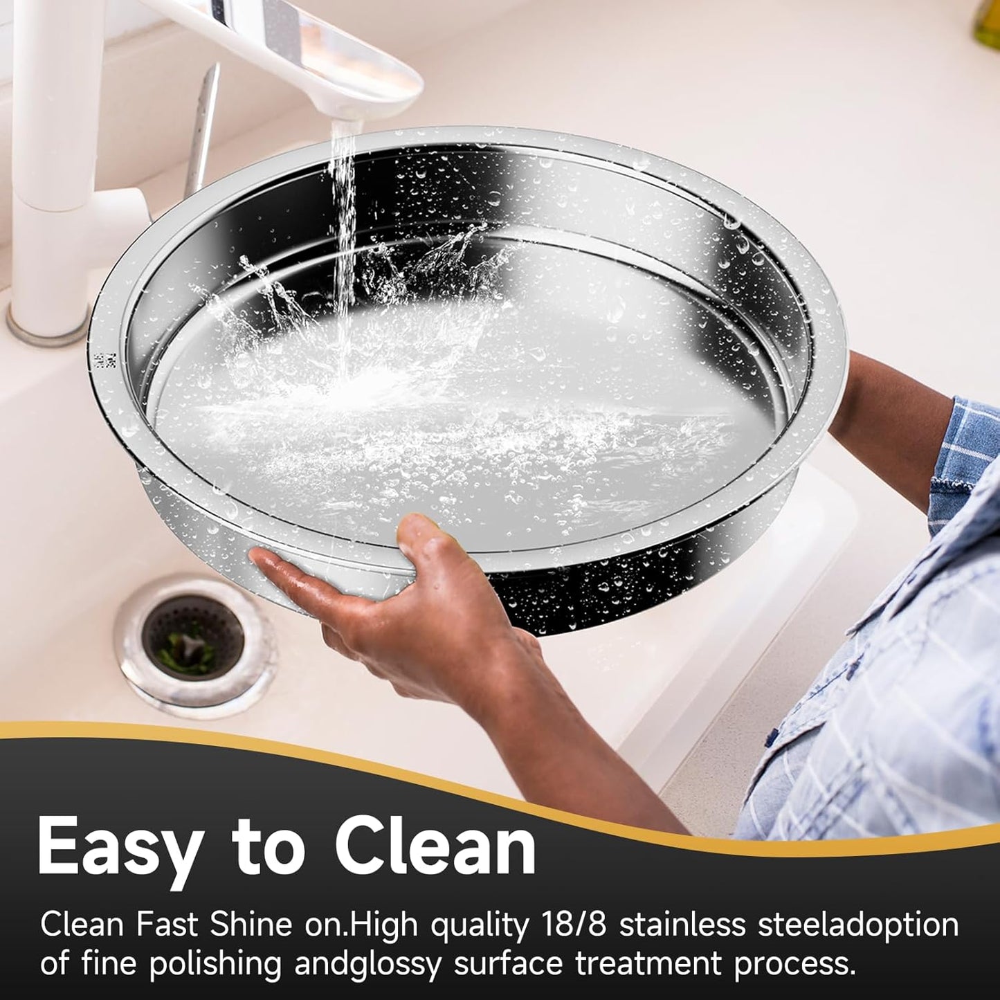 Chafing Dishes for Buffet, 6QT Round Stainless Steel Chafing Dish with Transparent Hydraulic Lid, 304 Food Pan, Buffet Warmer for Parties and Events (Silver)