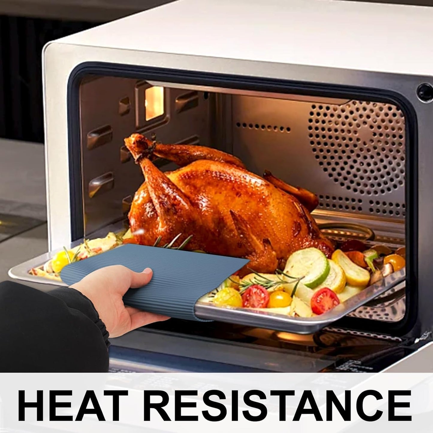 2 Pack 9.5"x14.2" Trivets for Hot Dishes, Hot Pads for Kitchen, Silicone Trivets for Hot Pots and Pans, Hot Plates to Protect Table, Heat Resistant Silicone Trivet Grey (Dark Grey, 9.5"x14.2")