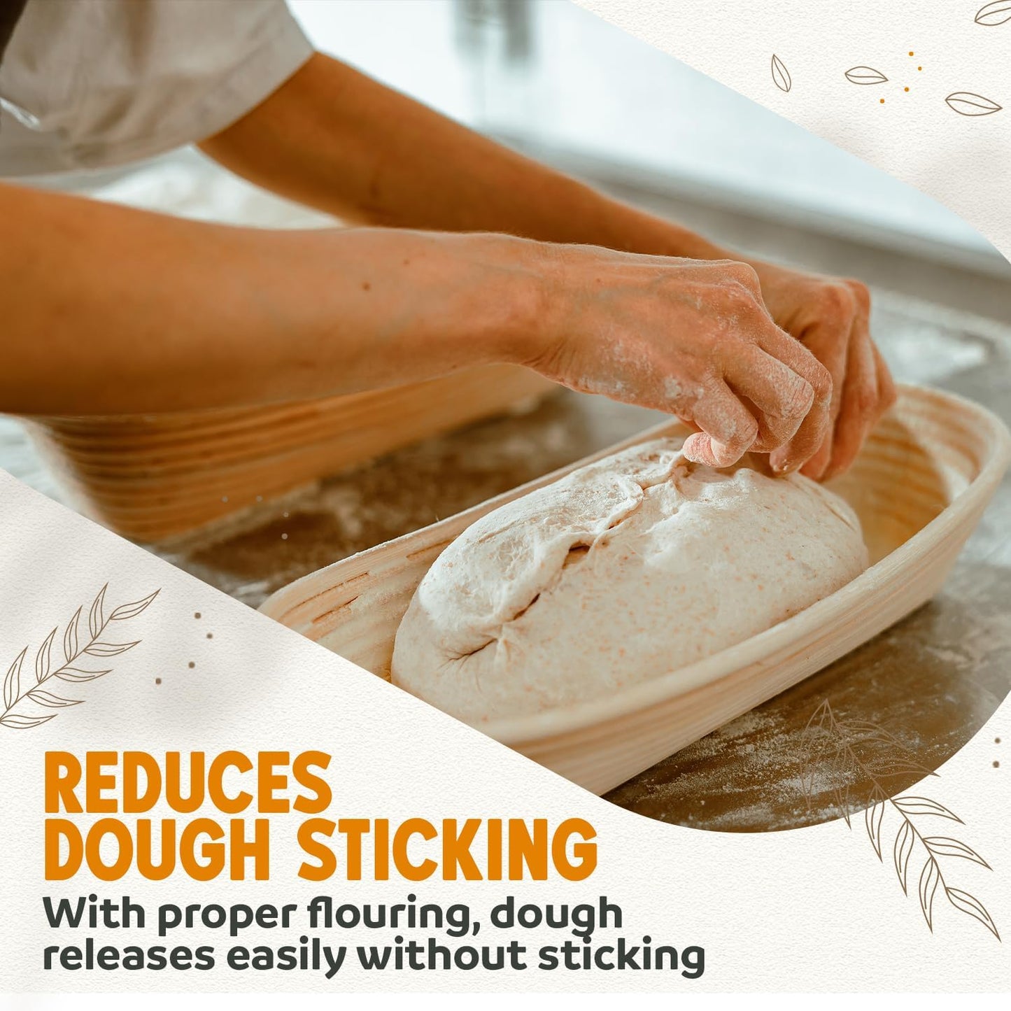 Banneton Bread Proofing Basket Sourdough Proofing Basket for Beginners & Professional Bakers, Handwoven Rattan Cane Bread Maker for Artisan Breads, 11 Inch x 3.5 Inch, 3-Pound Round Brotform