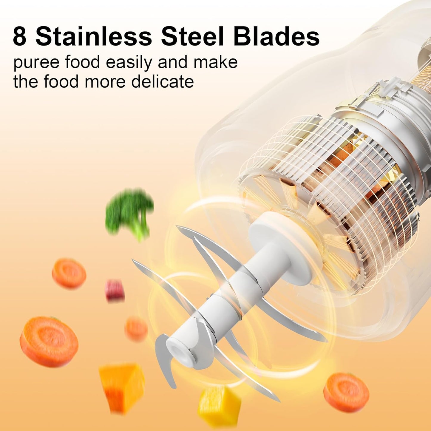 Baby Food Maker-Upgrade, Phydge Baby Food Blender with Baby Food Containers, Silicone Spoons, Easy to Clean, 10oz Baby Food Processor for Fruit, Vegetable, Meat