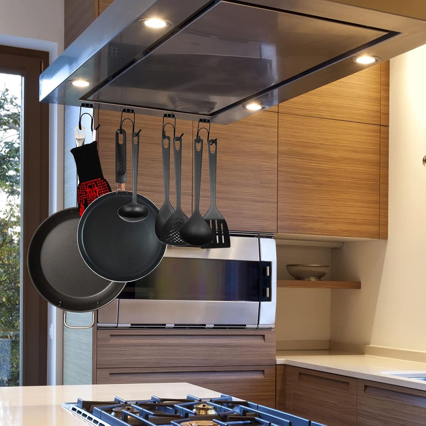 Magnetic Hooks 304 Stainless Steel Hooks Heavy Duty Magnets Hanging Hooks for Refrigerator Grill Toolbox Outdoor,Cruise Essentials Camper Accessories,8pack(Black,1.1in-2 40Lbs)