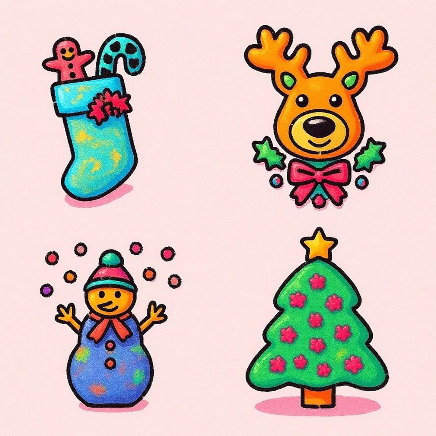 Cookie Cutter and Stencil Set Bundle Kit PYO Cookies Paint Your Own Diy Bakery Fondant Sugar Happy Birthday Wedding Baby Candle Kids Painting Coloring Pages Comb (Winter)