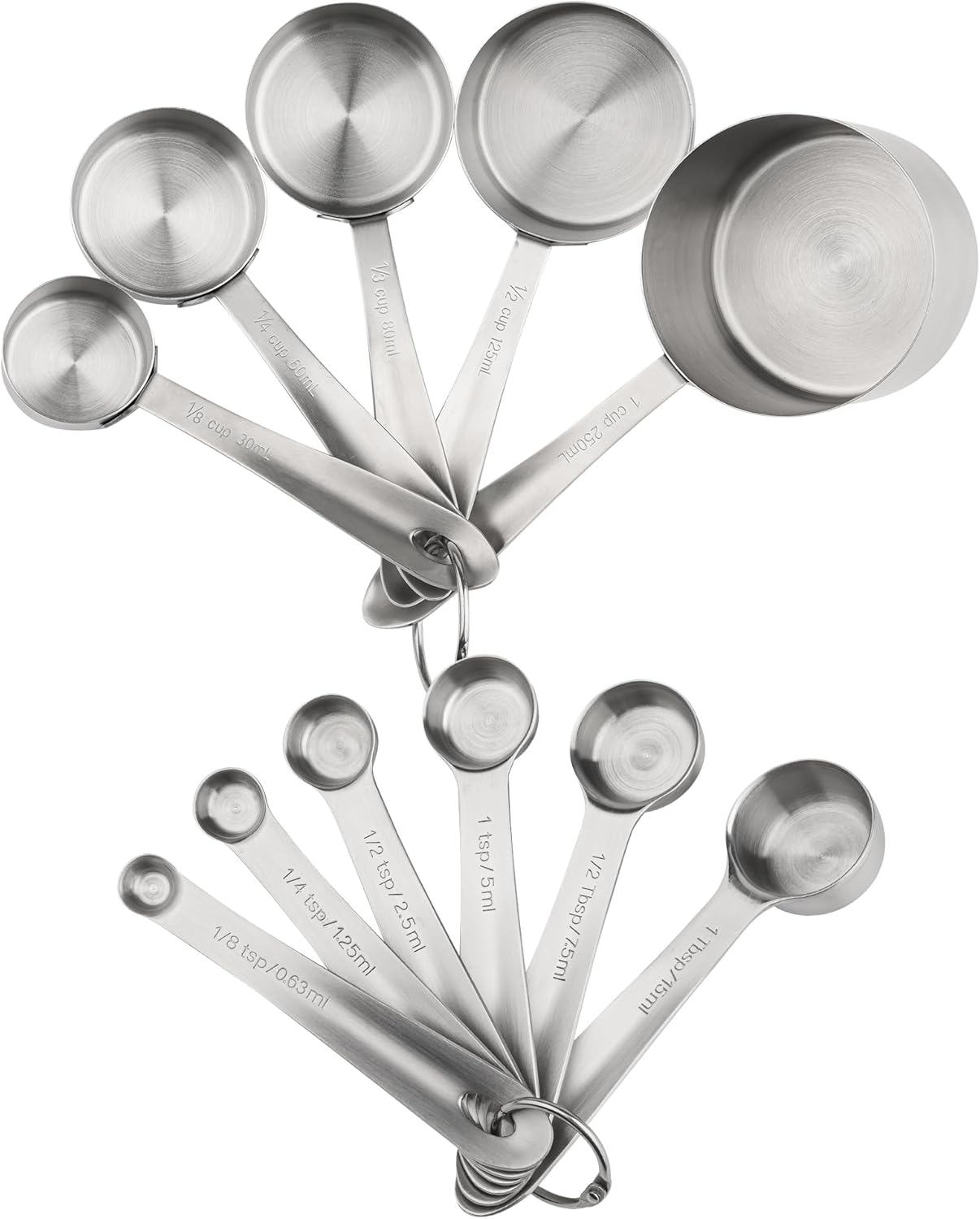 Measuring Cups and Spoons Set, 18/8 Stainless Steel Measuring Cups and Spoons Set, 5 Metal Measuring cup & 6 Baking Measuring Spoon, Imperial & Metric Measure Cup and Spoon Set 11