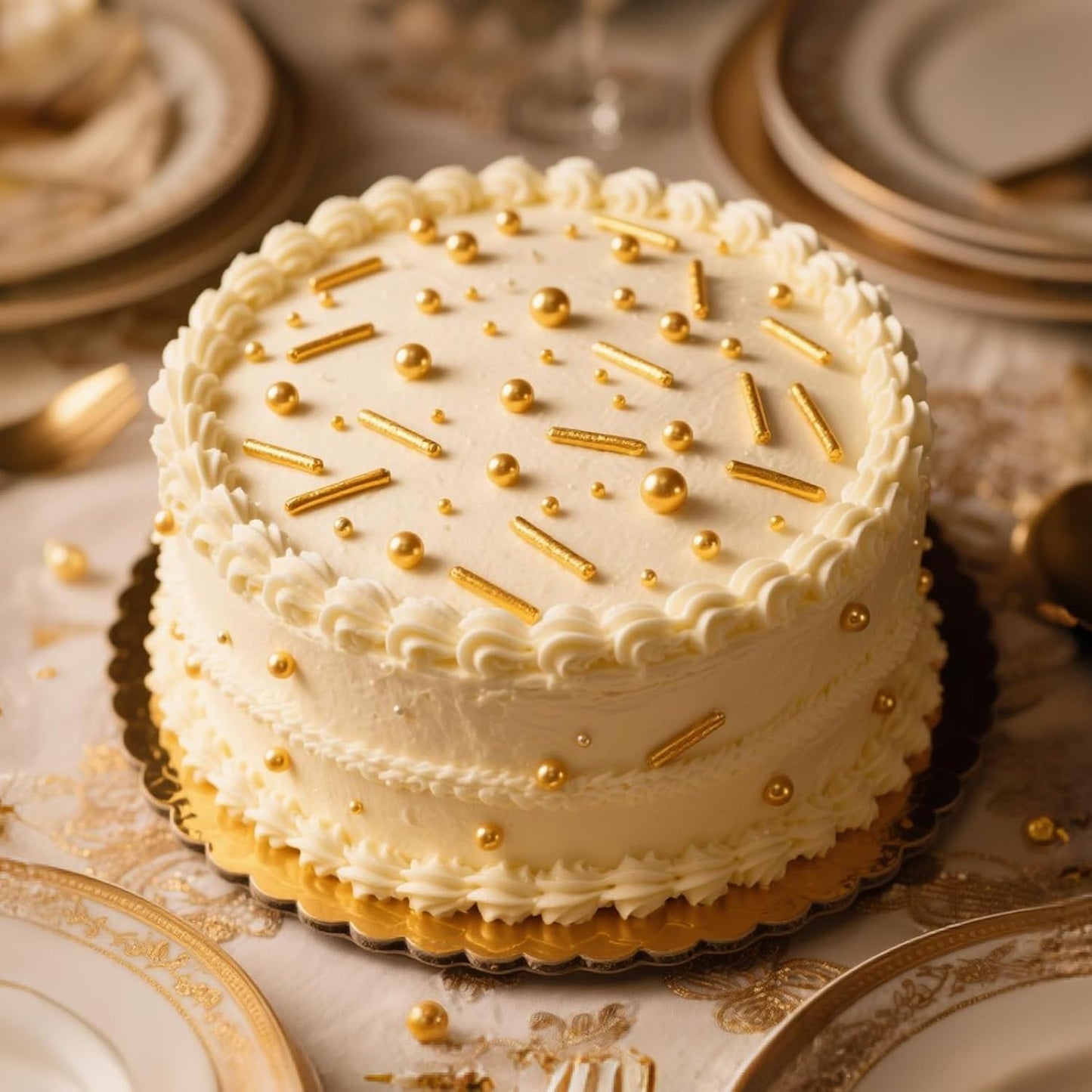 Gold Pearl Sprinkles,Edible Rods Pearl Sugar Candy Mix Size,130g/4.58oz,Baking Edible Cake Decorations,Cupcake Toppers,Cookie Decorating Donuts Ice Cream,Food Grade,Holiday Wedding Party Valentines Christmas Supplies