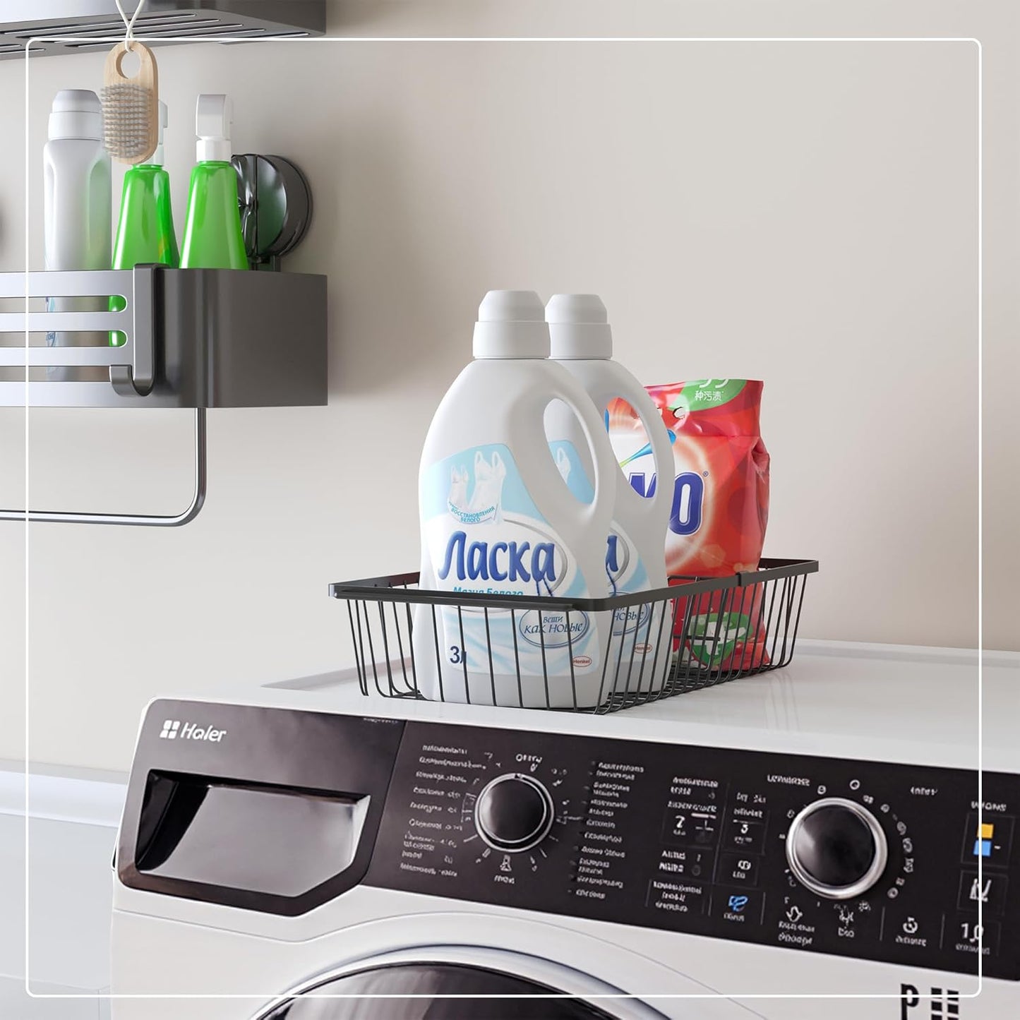 【2 PACK】Wire Baskets for Organizing,14-Inch Metal Basket Movable Partition,Wire Baskets for Pantry&Kitchen, bathroom, cabinets, tabletop, etc