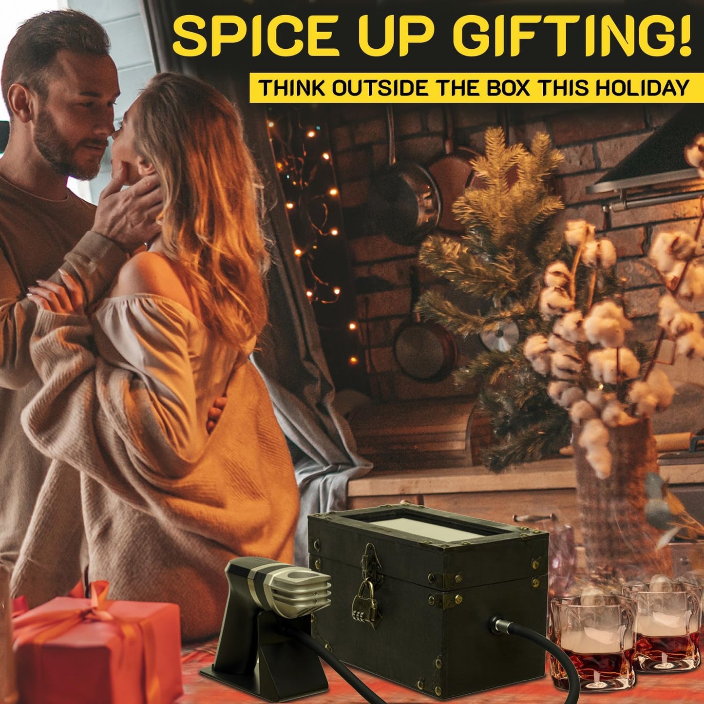 Cocktail Smoker Kit - Whiskey Smoker Kit - Smoke Infuser Birner PRO - Smoking Box, 12 PCS, with Accessories and Wood Chips - Cold Smoke for Food and Drinks, Black - Gift for Men