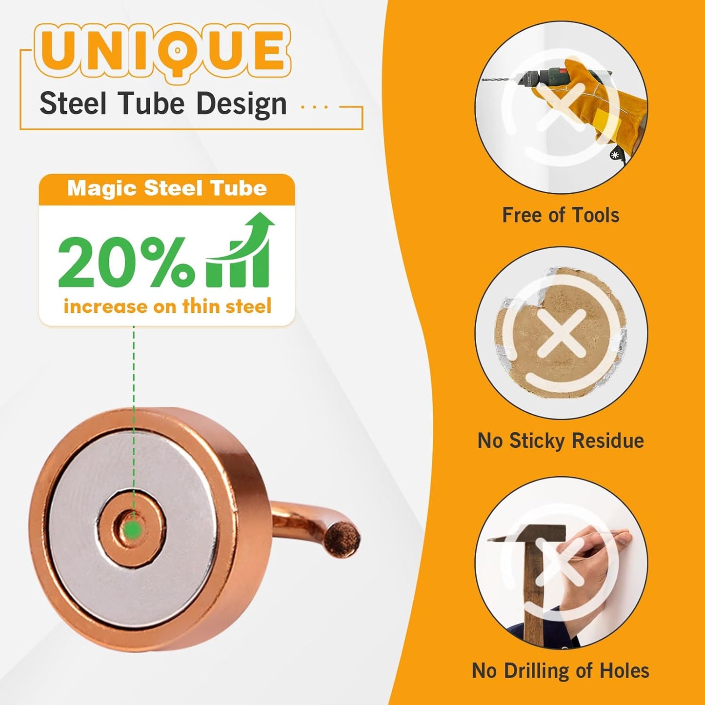 Neosmuk Magnetic Hooks, Cruise Ship Essentials, 40lb+ Heavy Duty Magnetic Hooks for Cruise Cabins, Refrigerator, Grill, Hanging, and Travel | Extra Strong Must-Haves Magnet Hook,Bronze,Pack of 10