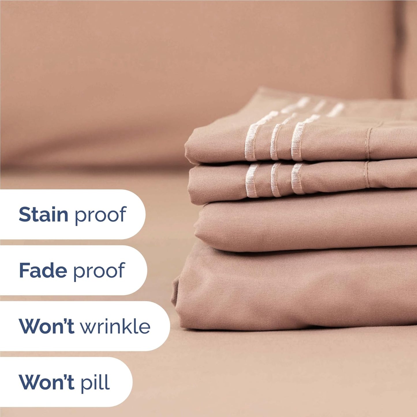 Twin XL Size 3 Piece Sheet Set - Comfy Breathable & Cooling Bed Sheets Set - Hotel Luxury Bedding for Women, Men, Kids, Teens, Boys & Girls - Deep Pockets, Ultra-Soft, Wrinkle Free - Oeko-Tex - Mauve