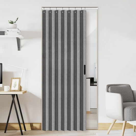Vatge Closet Curtain for Open Closet, Pleated Folding Curtains for Doorway, Privacy Room Divider for Separation,1 Panel with Tieback, W39 x L78, Grey