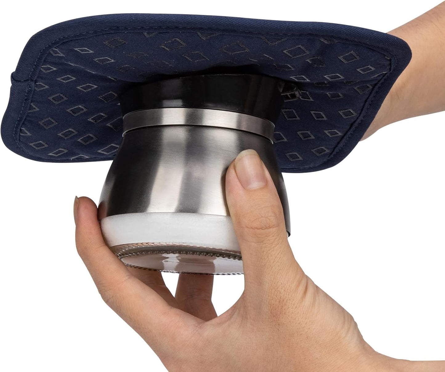 Set of 4 Oven Mitts and Pot Holders, 482 F Heat Resistant Hot Plate Moving Non-Slip Gloves for BBQ, Grill, Baking, Cooking, Oven, Microwave (Deep Blue)