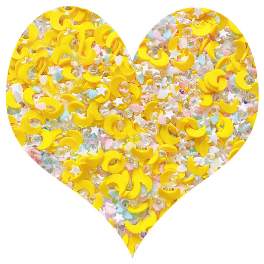 EHOPE Fake Sprinkles Resin Sprinkles Fake Candy Sprinkles Clay Sprinkles Polymer Sprinkles Polymer Clay Slices for Nail Art DIY Crafts Cake Phone Case(40G-Moon+Zuan-22)