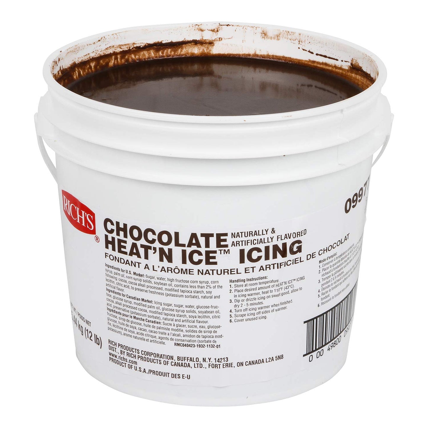 Rich's Heat 'N Ice Icing for Donuts, Rolls & More, Chocolate, 192 Ounce