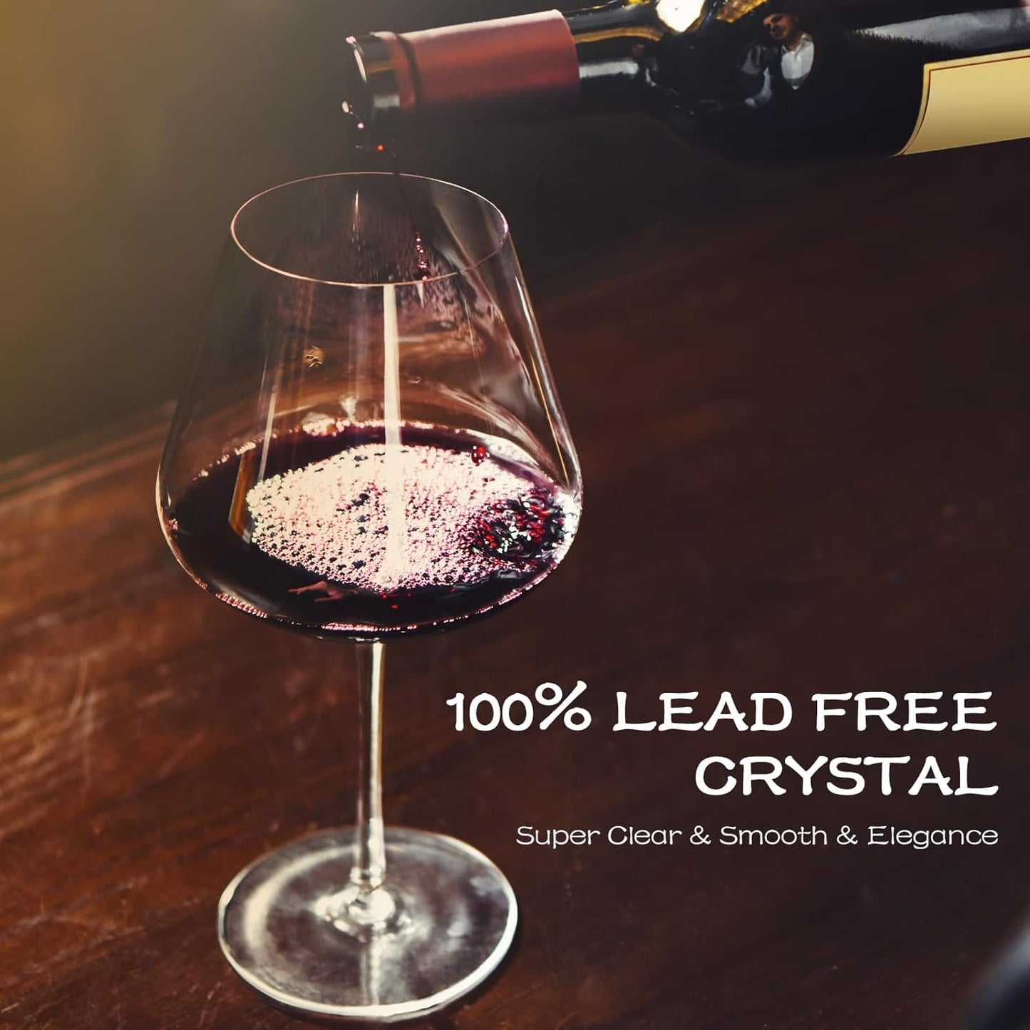 Chouggo Super Large 28Oz Wine Glasses Set of 4, Hand Blown Crystal Red Wine or White Wine Burgundy Glass, Hand Crafted by Artisans - Gifts for Women, Men, Wedding, Anniversary, Christmas, Birthday