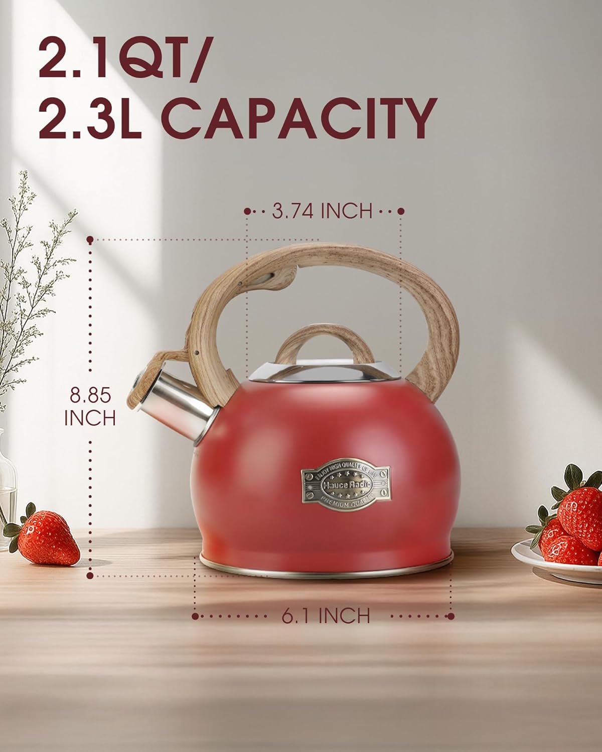 Tea Kettle for Stovetop, 2.1 Quart Loud Whistle Stovetop Teapots,Food Grade Stainless Steel Tea kettles for Stove Top with Anti-hot Ergonomic Handle,Suitable for All Heat Sources