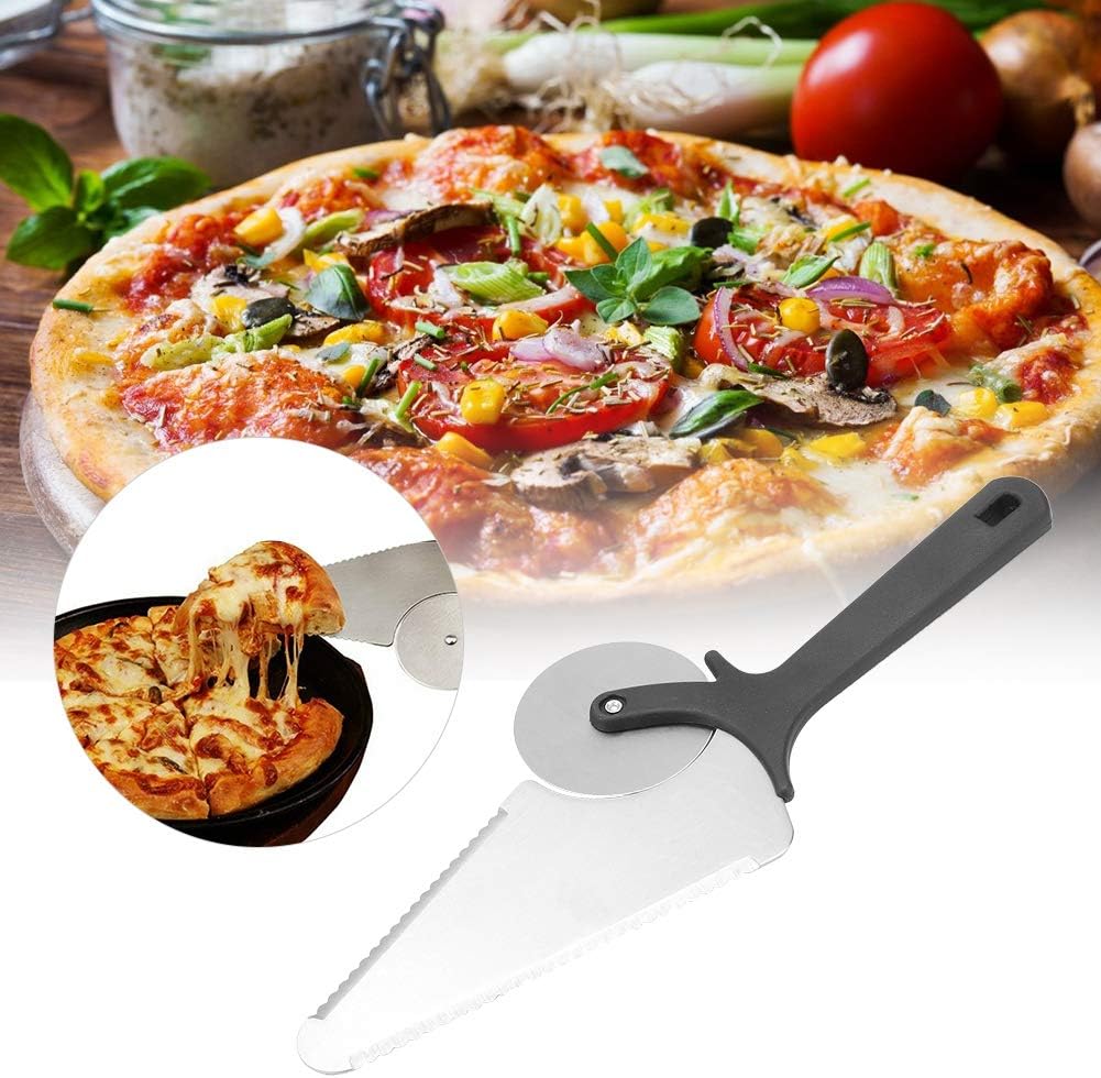 Pizza Cutter, Professional Sharp funny Classic Cutters Multifunctional Stainless Steel Pastry Pizza Wheel Cutter Shovel Spatula Tool