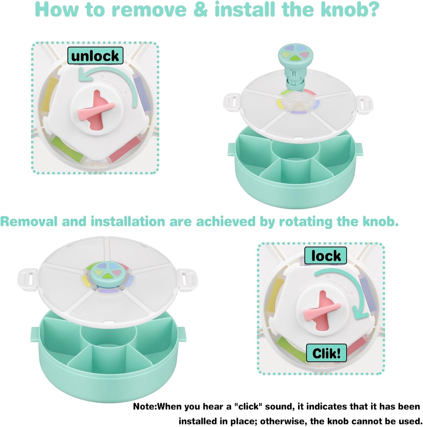 Snack Spinner Set for Kids – 2-Pack, Includes Rotating Snack Container & Classic Sectioned Snack Box, BPA-Free, Dishwasher Safe, Perfect for Travel, Green