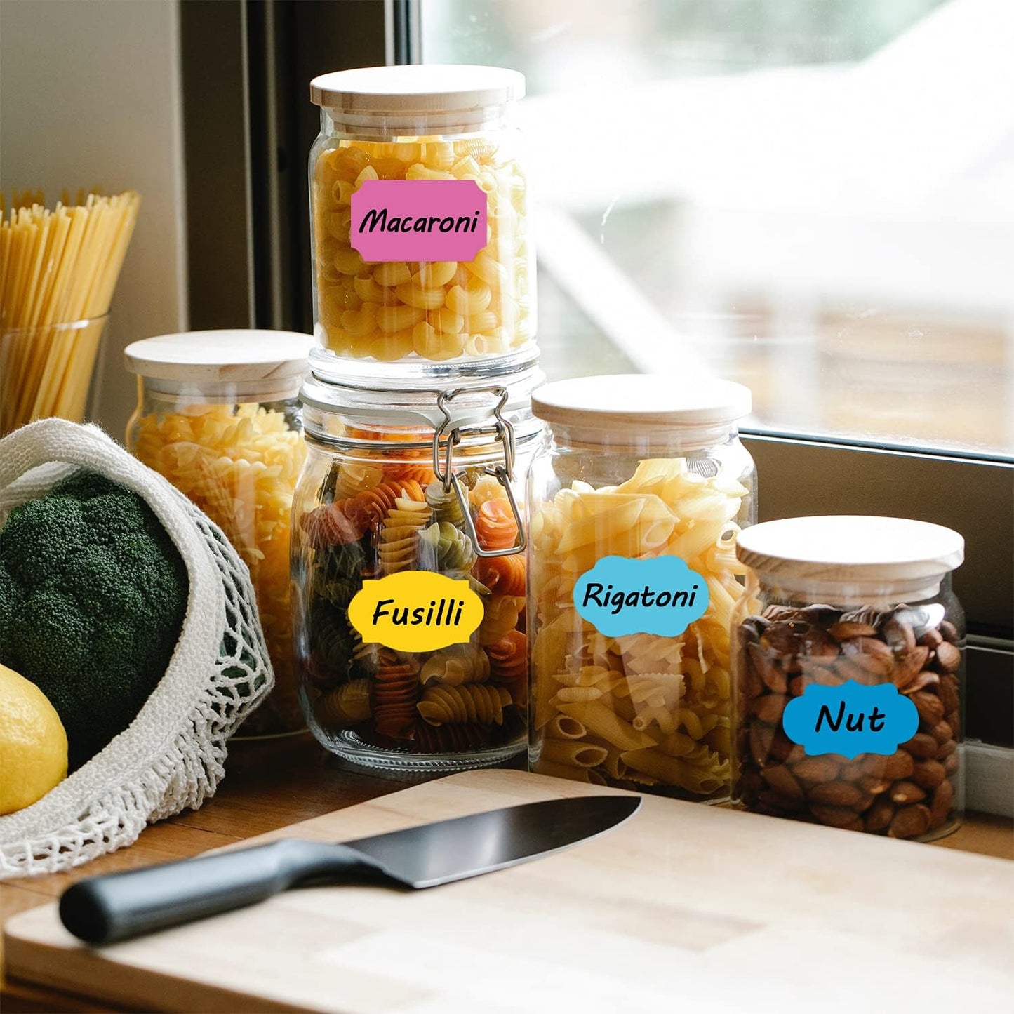 Wisdompro 256 Pcs Colored Label Stickers, Self Adhesive Gift Tag Stickers Blank Write on Labels for Essential Oil Bottles, Jars and Food Containers - 2 x 1.2 inch