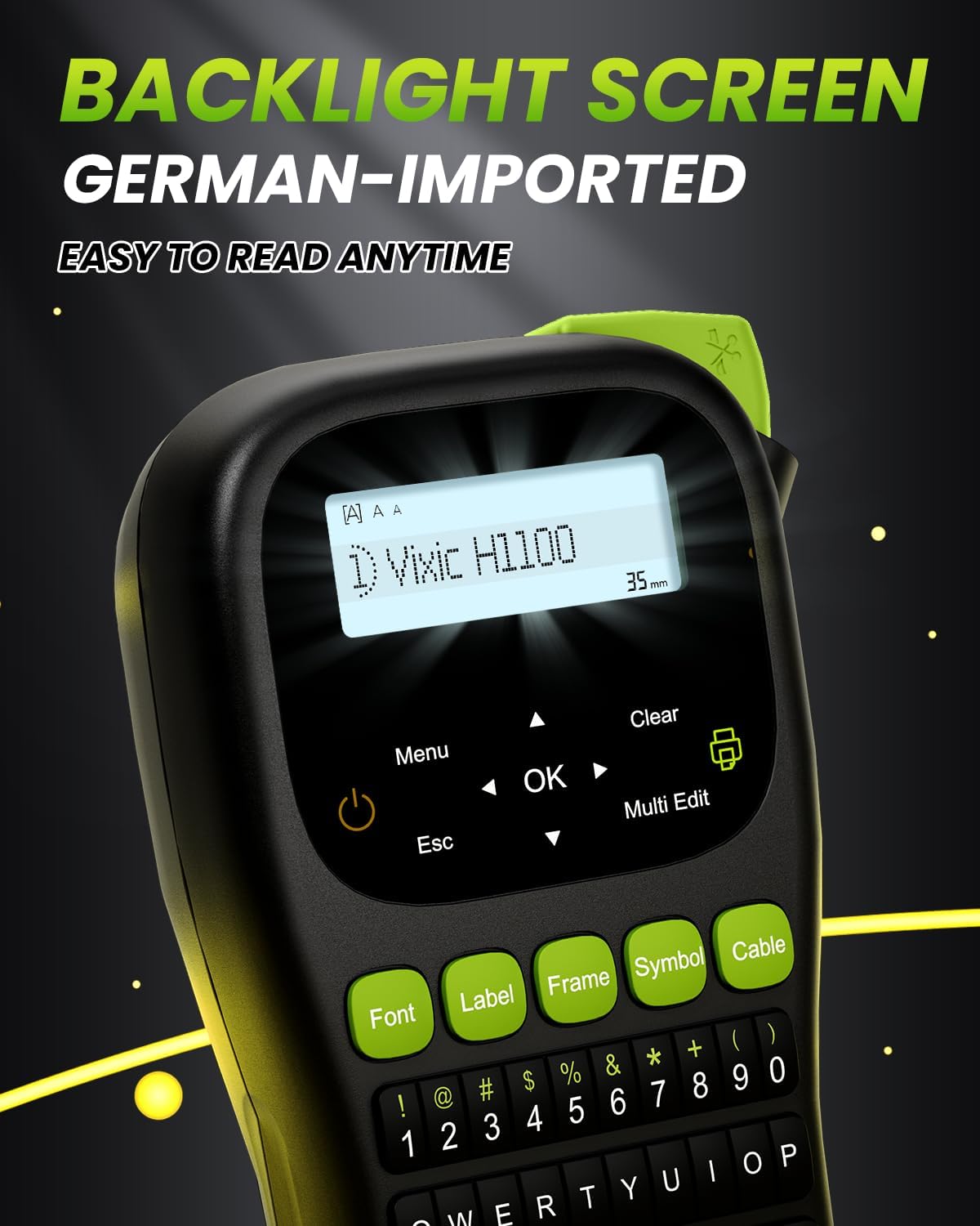 Label Maker Machine, H1100 Label Makers with Backlit Screen, Portable Label Maker Waterproof-Labels Handheld Labeler with Keyboard, Industrial Labeling Machine for Cable Wire Network