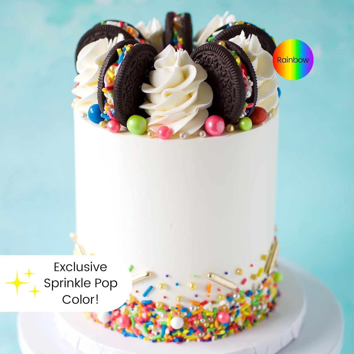 Sprinkle Pop Rainbow Road Sprinkle Mix| Blend of White Red Orange Yellow Green Blue Pink Purple Rainbow Sprinkles Made in USA for Decorating Birthday Cakes Cookie Cupcakes Ice Cream Chocolate,4oz