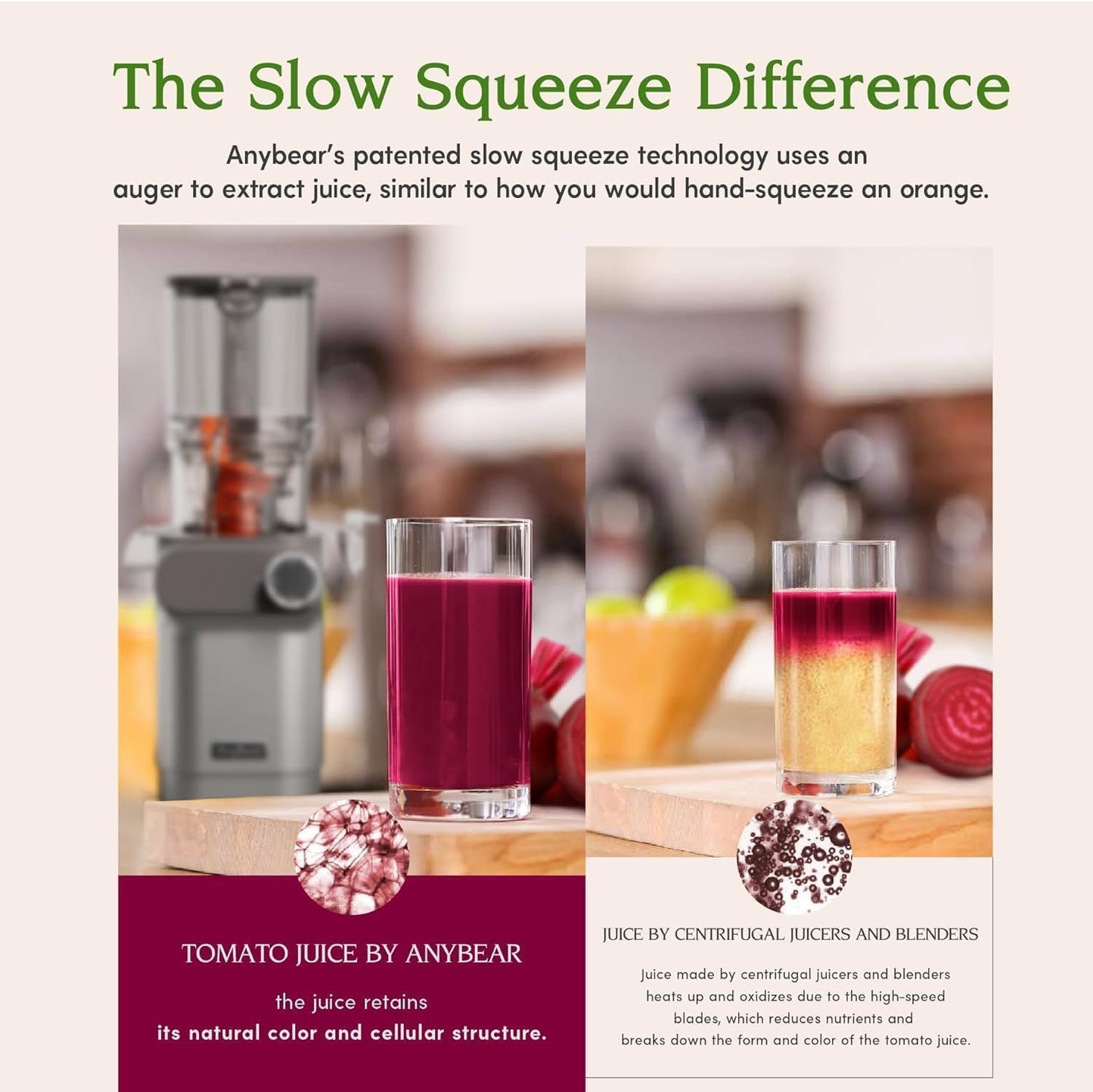 Cold Press Juicer, 200W Slow Masticating Juicer 4.3" Large Feed Chute Fit Whole Fruits Vegetables | Heavy Duty Auger | Tritan Materials | BPA Free | Easy to Clean (Gray)