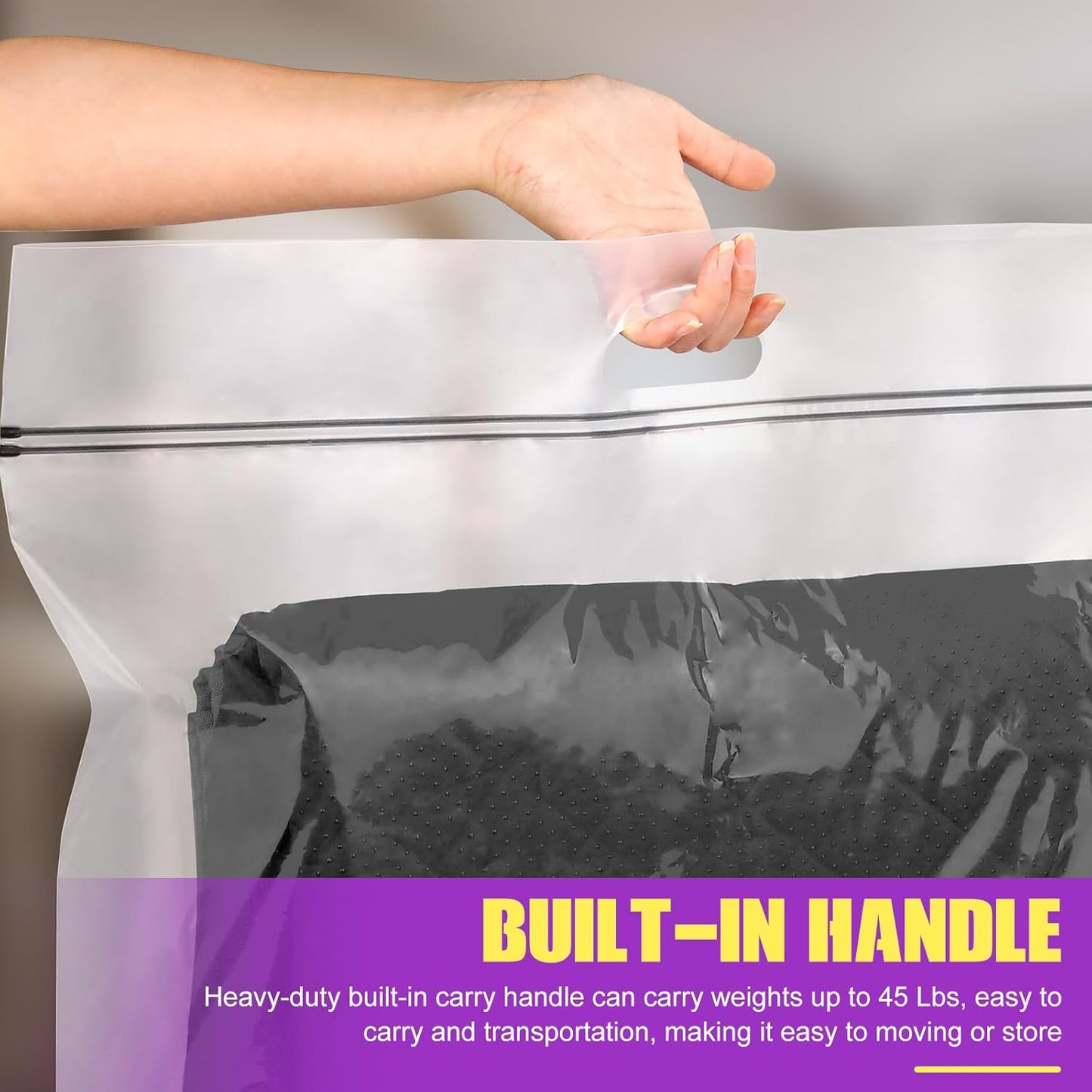 25 Gallon Extra Large Storage Bags 35”x 24”Resealable Clear Bags with Handle 4 Mil Thick Heavy Duty Big Bag for Clothes Pillow Travel Moving,Bedding,Shoes and Toys Storage, Pack of 12