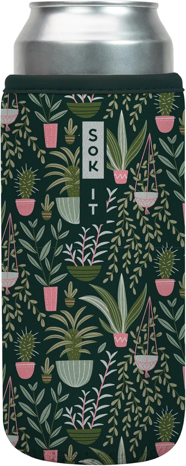 Sok It CanSok Sleeve for Beer & Soda Insulated Neoprene Cover (Green Living, 25oz Can Sleeve)