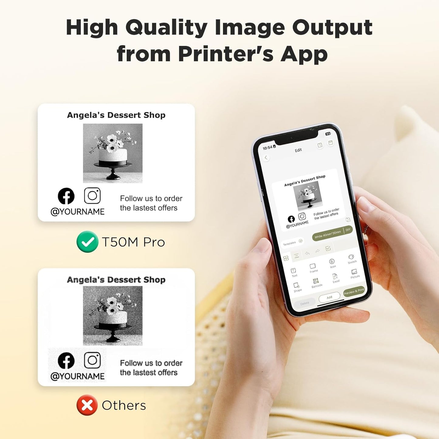 SUPVAN T50M Pro Bluetooth Label Maker Machine with 4 Tapes, Wide Waterproof Label, Versatile App with 40 Fonts and 450+ Icons, Inkless Labeler for Home, Kitchen, School, Office Organization, Black