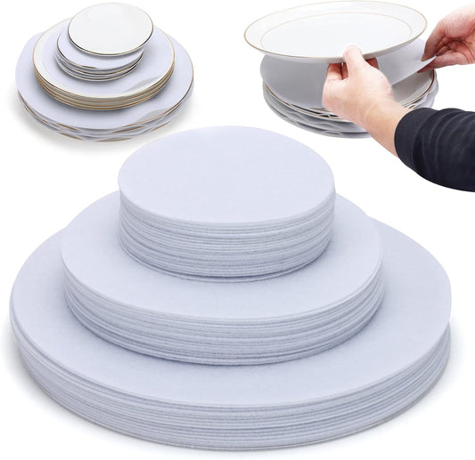 Imncya Plate Separators Storage, Set Of 60 And 3 Different Size, Thick and Premium Soft Felt Plate Dividers For China, Dish, Coffee Saucers Protecting and Stacking