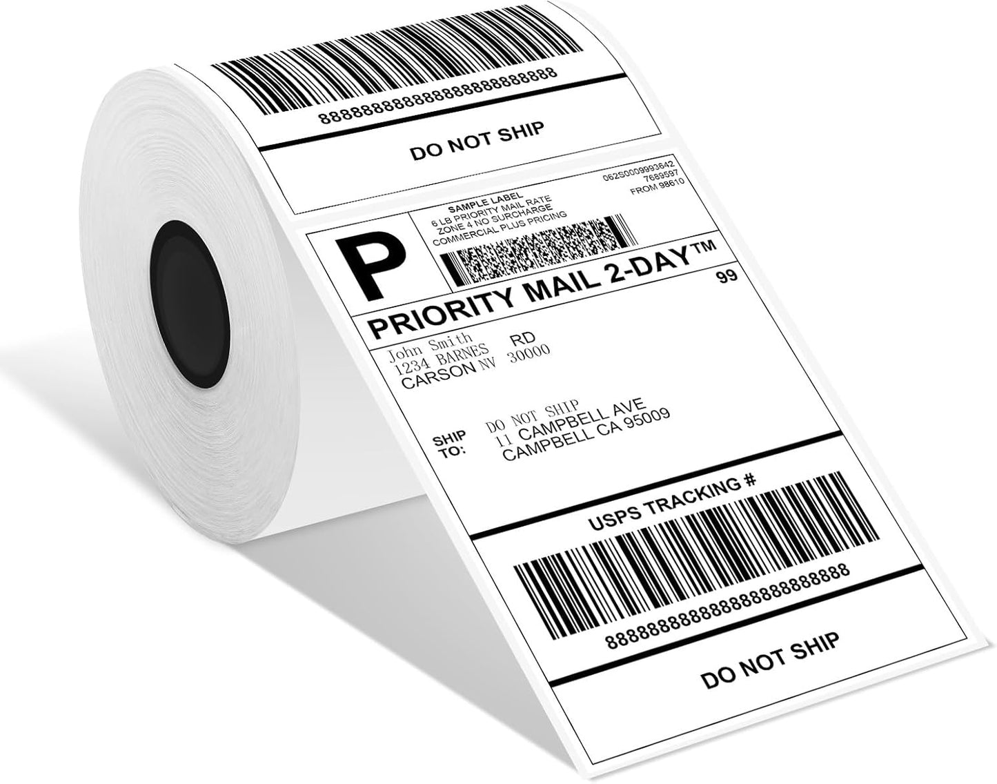 4x6 Thermal Labels, Shipping Label for Thermal Label Printer, Pack of 250 4x6 Roll Labels, Commercial Grade, Compatible with JADENS, Phomemo, Rollo, MUNBYN, Zebra and Other Thermal Printers