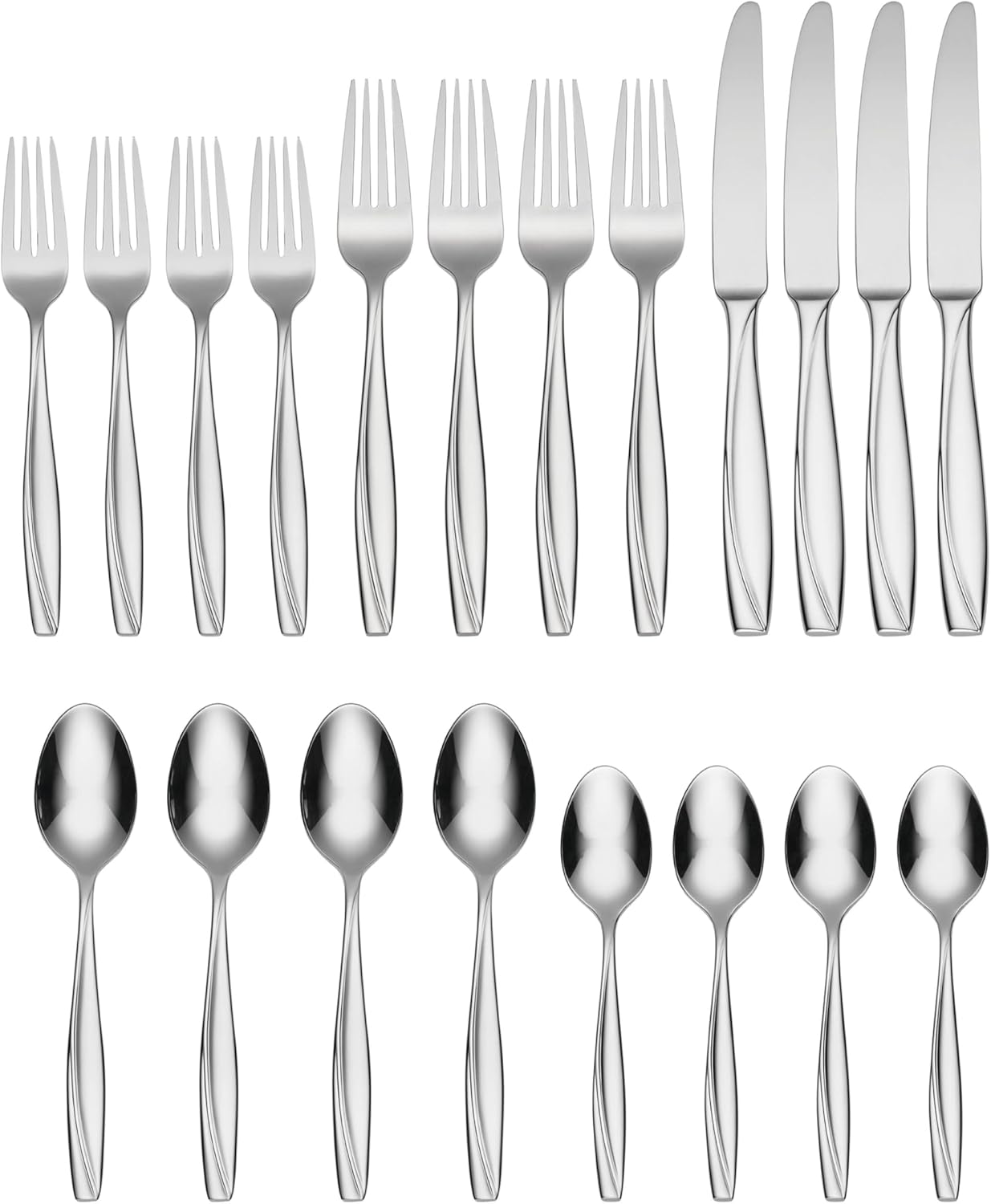 Oneida Camlynn Mirror 20 Piece Everyday Flatware Set, Service for 4