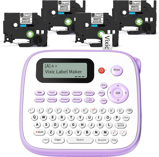 Label Maker Machine with Tapes, D210S Portable Label Maker, Label Machine with USB-C to Stay Powered, Labeler Features Chain Print to Reduce Label Wastes for Home Kids Items Office Organization