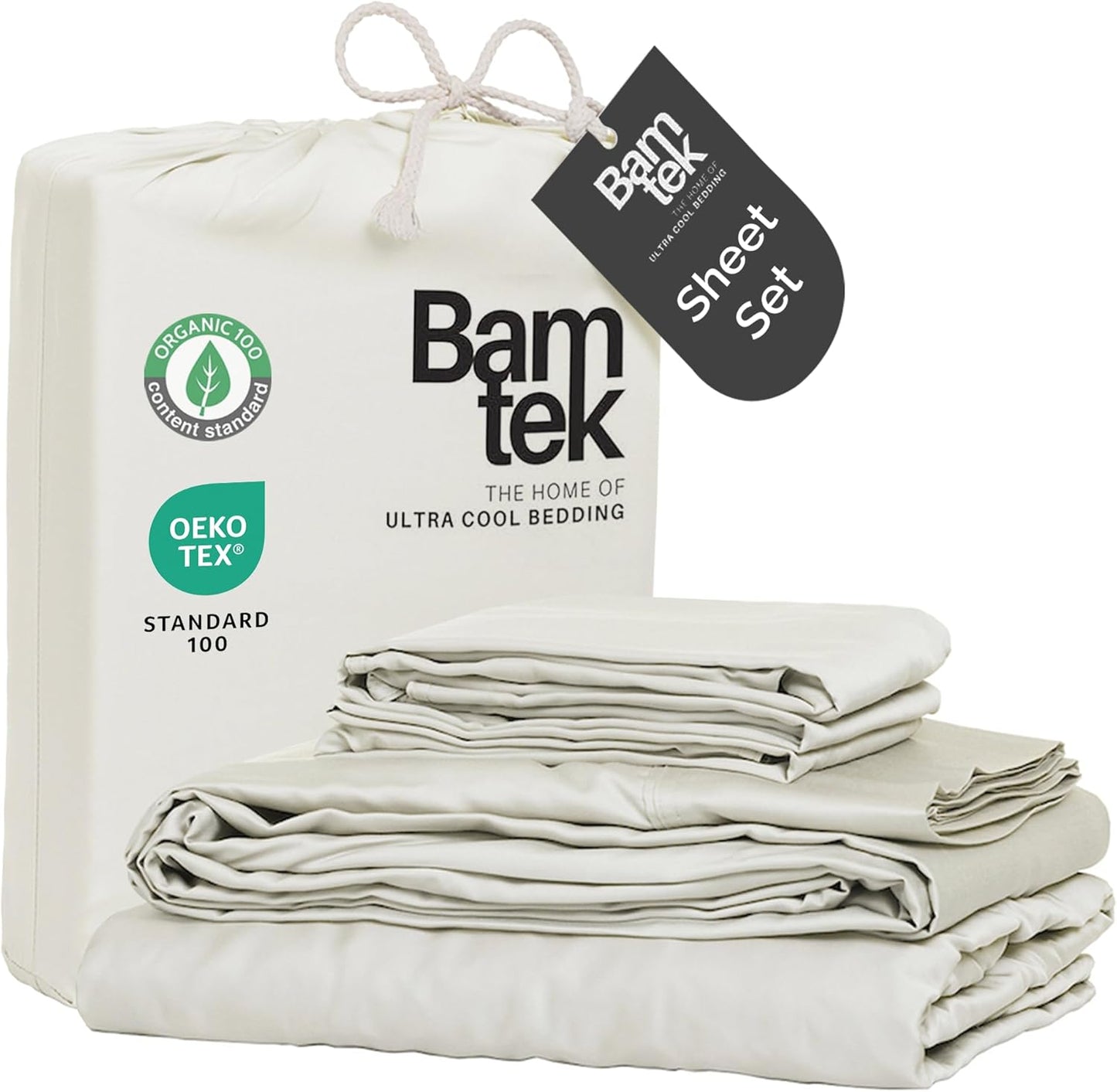 100% Viscose from Bamboo Sheets King Size, Super Soft King Bed Set, 4PC Cooling Sheets for Hot Sleepers, Organically Grown Bedding Sheet, King Size Sheet Set - Ivory - 76" x 80"