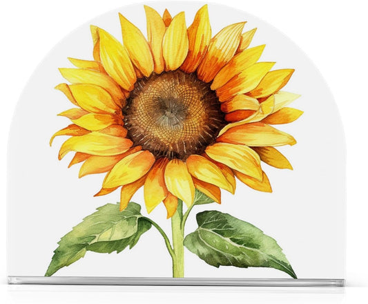 Beautiful Sunflower Napkin Holder for Table Paper Napkins Holder Acrylic Tissue Dispenser Kitchen Dining Room Bathroom Party Car Decor