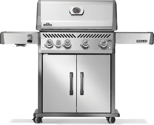 Napoleon Rogue PRO 525 Propane Gas Grill with Infrared Side Burner, Stainless Steel, Durable 5-Burner Outdoor BBQ