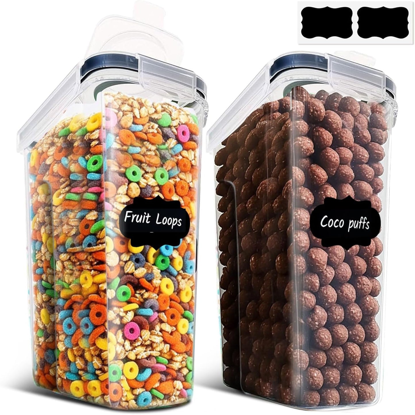 Cereal Storage Containers Set (6.3L / 213OZ) – Airtight Food Storage with Lids, Pantry Organizer for Rice, Sugar, Flour
