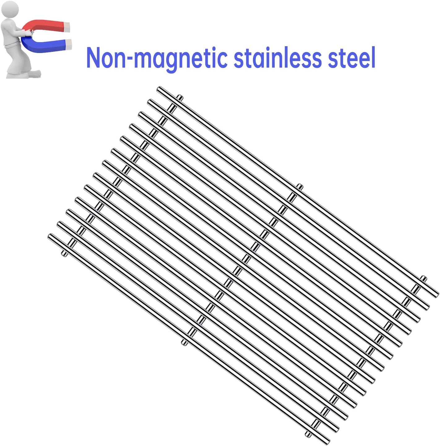 7637 7635 Grill Grates Replacement Flavorizer Bars for Weber Spirit Grill I Spirit II E-210, S-210, E-220, S-220, 17.5” Stainless Steel Cooking Grid BBQ Grill Parts 2 Burners Spirit 200 Series