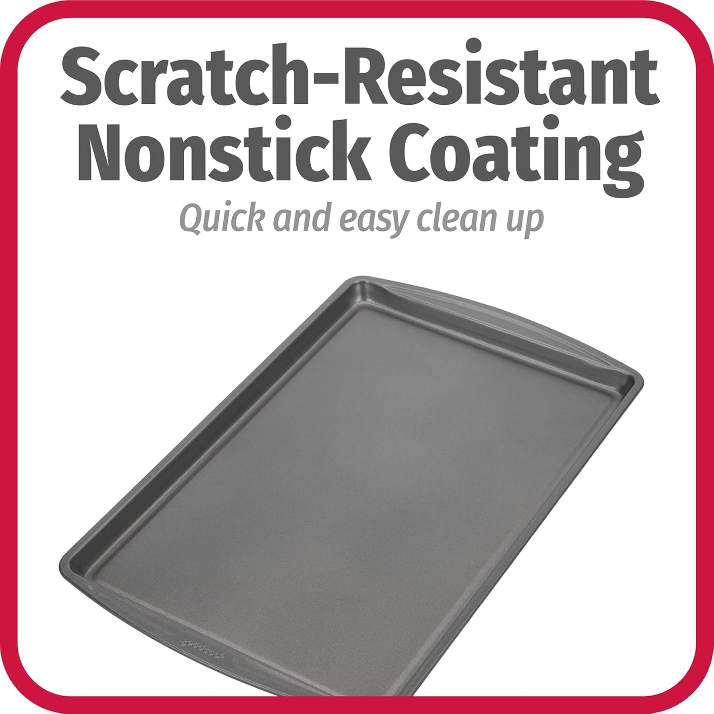 GoodCook AirPerfect Non-Stick 17” X 11" Cookie Sheet Set , Homemade, Frozen & Leftover Slices, Set of 2