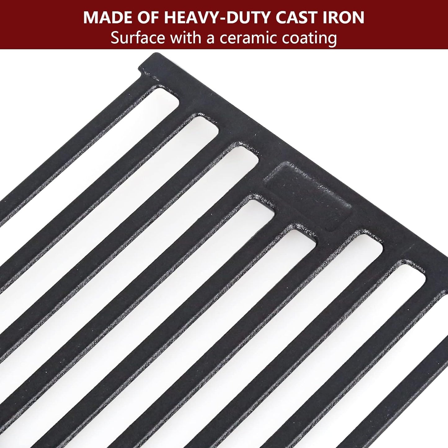 Grill Grates for Char Griller Replacement Parts Cast Iron Chargriller Cooking Grate 2121 2123 2222 2828 3001 3030 3725 4000 5050 5252 5650 9020 Charcoal Smoker Rack BBQ 19 3/4" x 20 1/4"