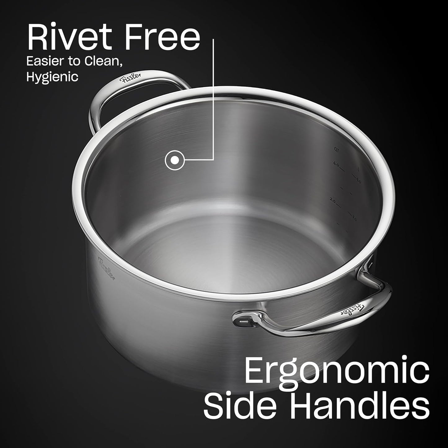 Fissler M5 Pro-Ply 5-ply Stainless Steel Stockpot, 6 Quart, with Metal Lid