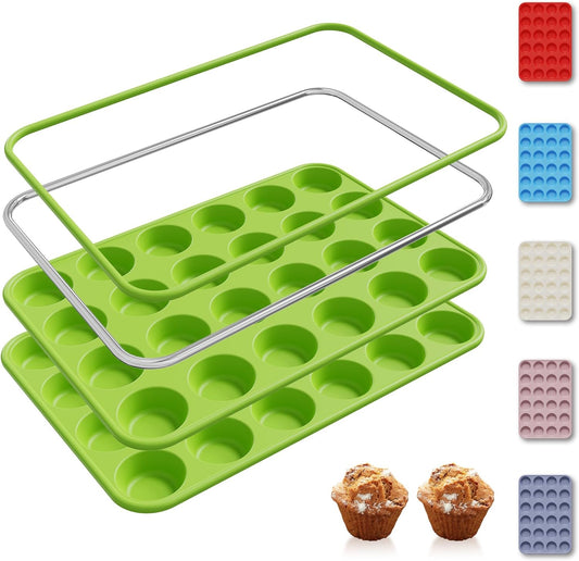 2 Pack 24 Cups Silicone Mini Muffin Pan with Metal Reinforced Frame Silicone Molds Parents Stepdad Pawpaw Who Want Nothing Everything Future Groom Bride Law Christmas Xmas Happy Birthday Gifts Ideal