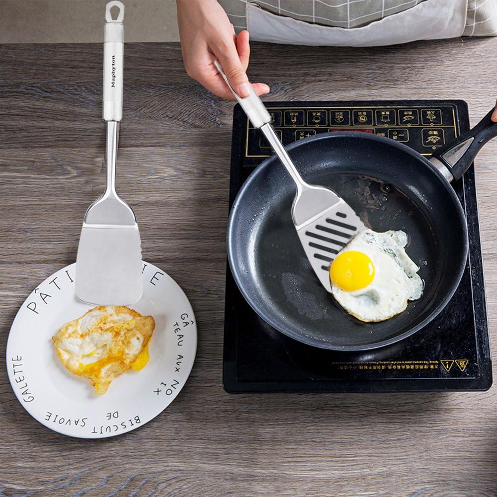 Cooking Utensil Set, 11 PCS Stainless Steel Kitchen Utensil Set, Nonstick Kitchen Gadgets Cookware Set with Spatula