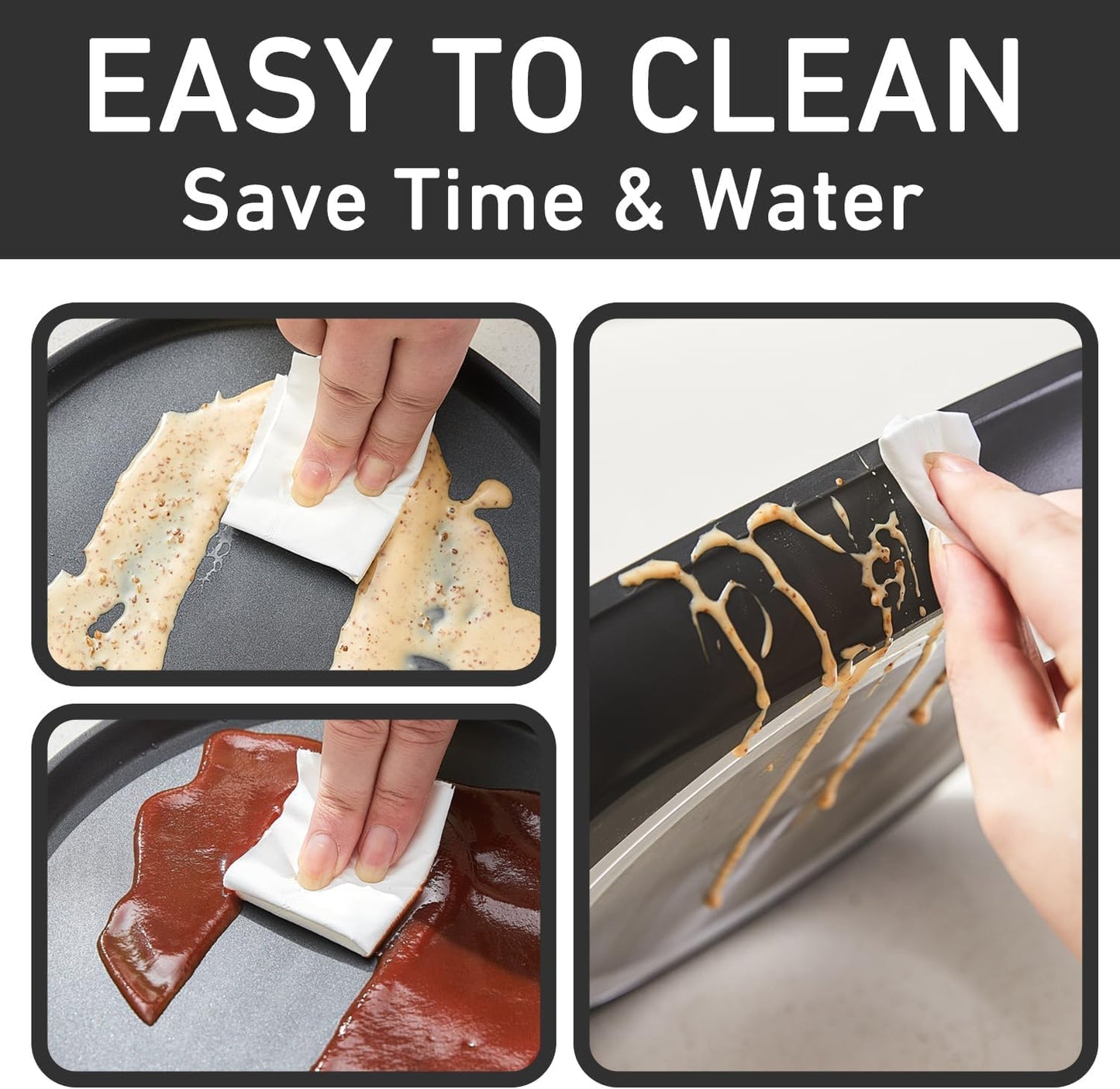 MsMk 11 inch Nonstick Crepe Pan, Titanium and Ceramic Nonstic Coating Flat Skillet Dosa Tawa Tortilla Pan, Large Pancake with Stay-Cool Handle, Induction Compatible, PFOA Free