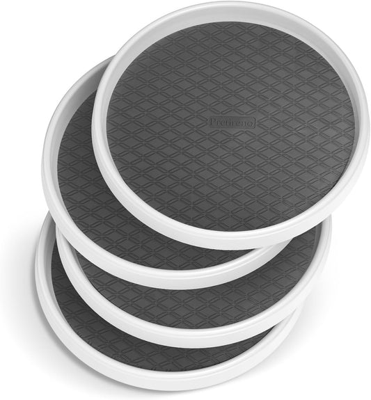 Lazy Susan Organizers for Kitchen Storage - 4 Set of Turntables for Cabinet, Pantry Organization Countertop,Vanity and Table,10 Inch Rotating Tray Spice Rack, Bathroom Fridge and Makeup Organizing