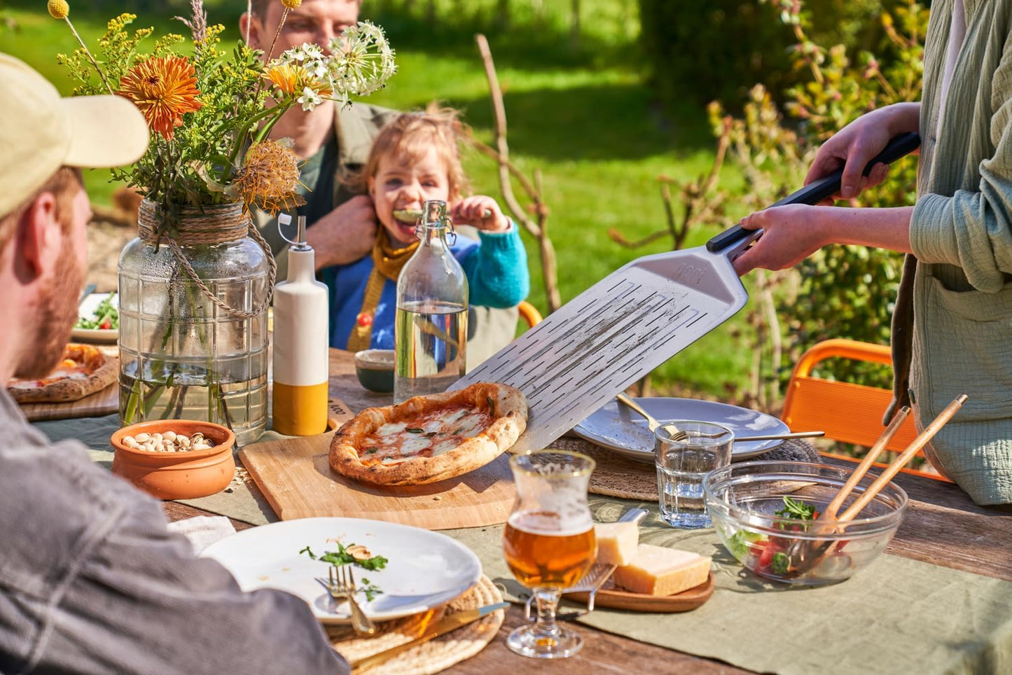 ooni 14" Perforated Pizza Peel Turning Peel 14" Bamboo Serving Pizza Peel - Essesntial Pizza Oven Accessories Bundle