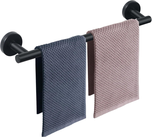 NearMoon Bath Towel Bar, Bath Accessories Thicken Stainless Steel Shower Towel Rack for Bathroom, Towel Holder Wall Mounted (1 Pack, Matte Black, 24 Inch)
